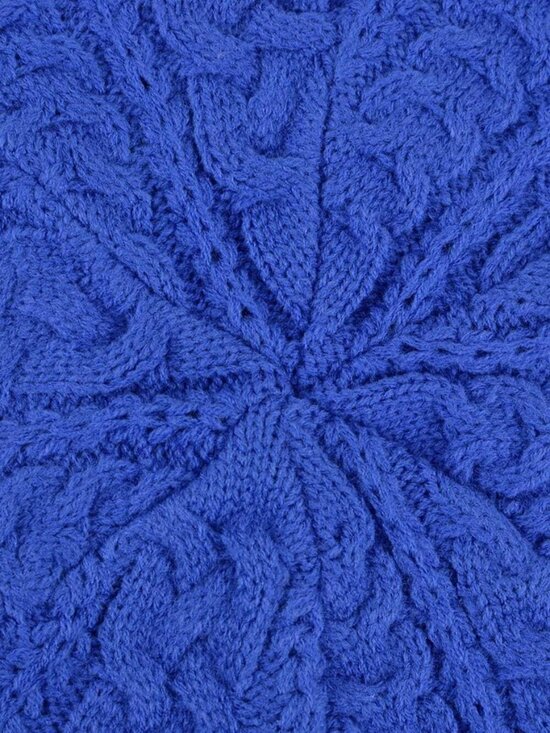 Women\'s Crochet Knitted Style Beanie Slouchy Hat Blue main image 4